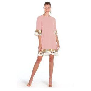 NWT Mestiza Pink Shimmy Shimmy‎ Tassel A-Line Dress Size XL $495